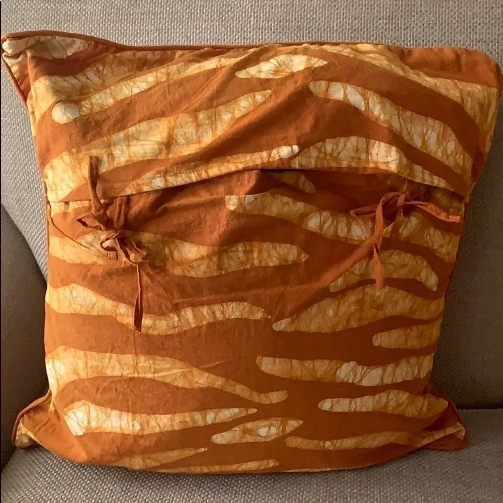 Orange Print Cotton Pillow Cover 18x18 New